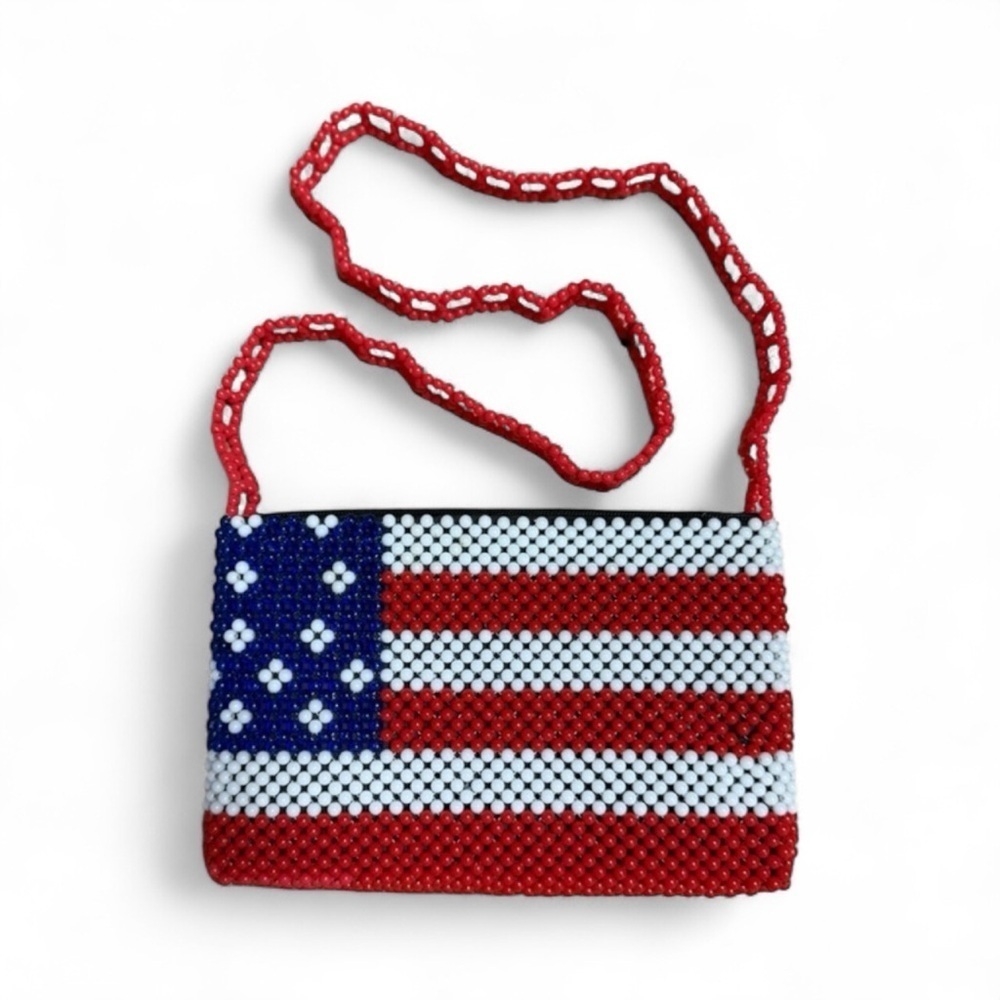 HANDMADE USA flag bag, o/s